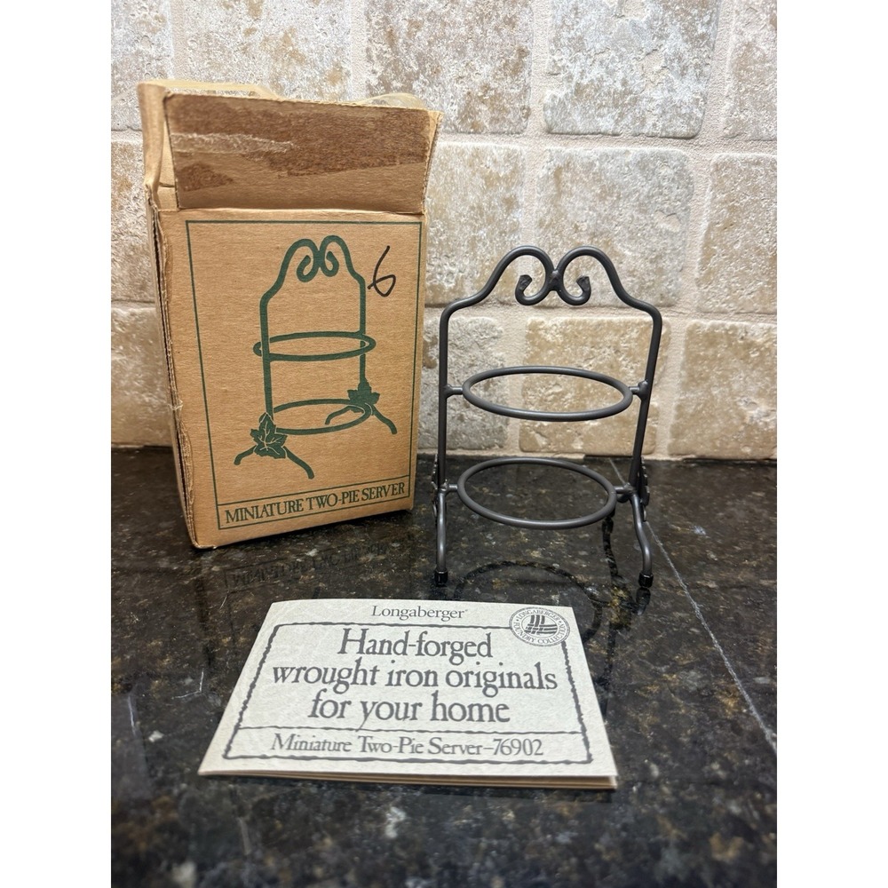 LONGABERGER Wrought Iron Collectors Club Miniature‎ Two Pie Server NEW In Box
